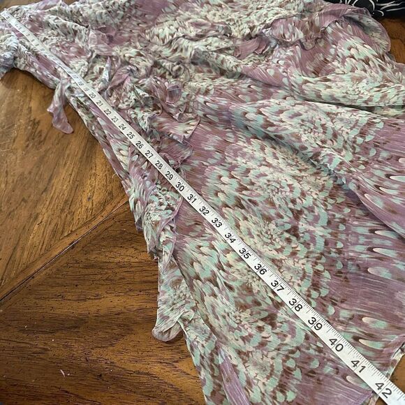 Sundance Purple Watercolor Printed Short Sleeve Silk Chiffon Dress Size 8 EUC - Picture 16 of 16